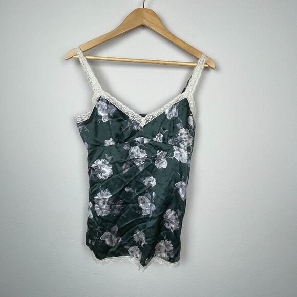 The Limited Y2K Fairycore Camisole Top Green Gray Silk Cotton‎ Size M - Picture 1 of 7